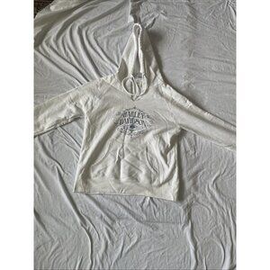 Harley-Davidson White Hoodie Sweatshirt Featuring Kansas City Logo Womens S